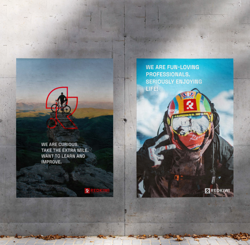 Redkiwi campagne concept voorbeelduitingen in postervorm